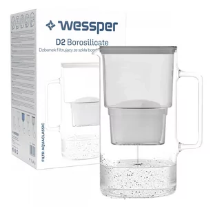 Wessper AquaMax Crystalline 2,5L Szary szklany dzbanek filtrujący z 3 wkładami - Dzbanki filtrujące - miniaturka - grafika 2