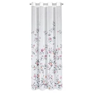 Zasłony - Zasłona gotowa na przelotkach ANTEA 140x250 Eurofirany biała różowa delikatne kwiaty - miniaturka - grafika 1