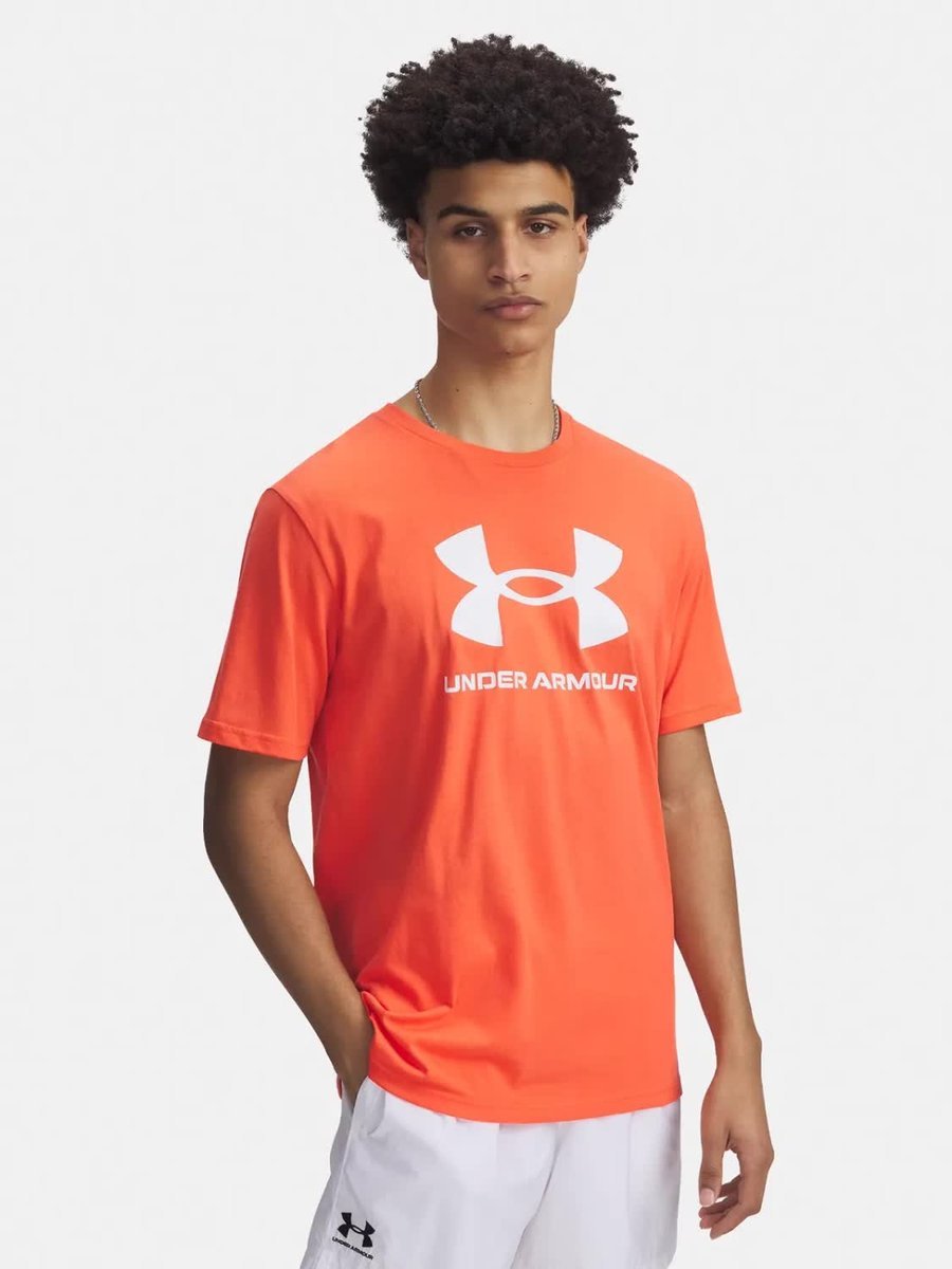 Koszulka męska Under Armour Sportstyle Logo 1382911-847 Pomarańczowy Roz. L
