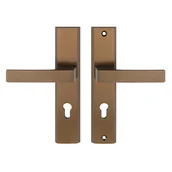 Klamki - Metal-Bud Klamka zewnętrzna Total z szyldem na wkładkę lewa patyna - miniaturka - grafika 1