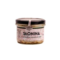 Pasztet i przetwory mięsne - Słonina z czosnkiem niedźwiedzim 180g - Schronisko Bukowina - miniaturka - grafika 1