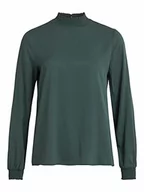 Bluzki damskie - Vila Damska bluzka Vidania Smock L/S Top/Su-Noos, Darkest Spruce, 36 PL - miniaturka - grafika 1