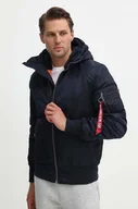 Kurtki męskie - Alpha Industries kurtka MA-1 Hooded męska kolor niebieski zimowa 158104.07 - miniaturka - grafika 1
