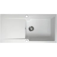 Zlewozmywaki - Lisse zlewozmywak dwustronny 1 duża komora 1 ociekacz z żywicy w kolorze biała - miniaturka - grafika 1