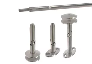 Okucia nierdzewne do zabudowy daszka szklanego - komplet na 1 odciąg, pręt 970 mm - Akcesoria do armatury i ceramiki - miniaturka - grafika 1