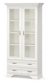 Witryny - Klasyczny biały regał z witryną W4-B35 - miniaturka - grafika 1
