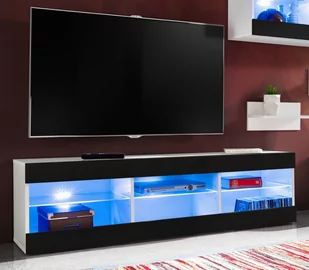 Szafka RTV / RGB LED / Biała / Czarna / Dąb Wotan - Szafki RTV Szafka RTV / RGB LED / Biała / Czarna / Dąb Wotan - Szafki RTV - miniaturka - grafika 1