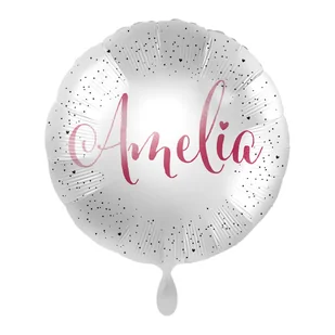 Balon imienny foliowy Amelia okrągły pakowany 43 cm - Balony i akcesoria - miniaturka - grafika 1