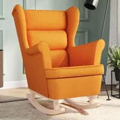 Fotele - Fotel bujany, ciemnożółty, 74x90x102 cm, tapicerowany tkaniną - miniaturka - grafika 1