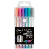 Długopisy - Długopisy żelowe metaliczne 6 kolorów KIDEA - miniaturka - grafika 1