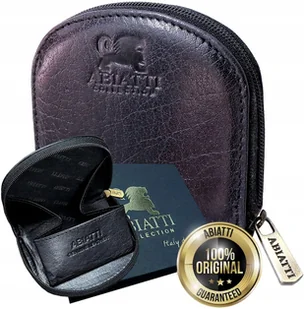 MAŁY EKSKLUZYWNY SKÓRZANY PORTFEL MĘSKI ABIATTI PODKÓWKA BILONÓWKA NA ZAMEK - Portfele - miniaturka - grafika 1