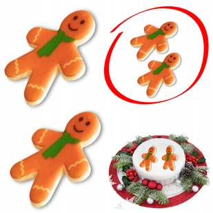 Figurka cukrowa na tort pan ciastek Boże Narodzenie pierniki święta 2szt - Dodatki do ciast w proszku - miniaturka - grafika 1