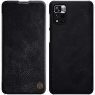 Etui i futerały do telefonów - Nillkin Qin Case etui do Xiaomi Poco X4 Pro 5G osłona na aparat kabura pokrowiec obudowa z klapką czarny - miniaturka - grafika 1