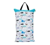 Torby i organizery dla mam - Worek Nieprzemakalny  Na Pieluchy Wielorazowe Pieluszki  Pul 40X70Cm 2 Zamki I Dwie Kieszenie. Na Basen   Wieloryby - miniaturka - grafika 1
