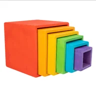 Układanki dla dzieci - Drewniana zabawka Montessori z tęczowym pudełkiem - miniaturka - grafika 1