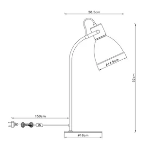 Lampa stołowa Erena głowica wychylana jasnozielona - Lampy stojące - miniaturka - grafika 2
