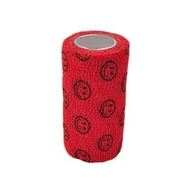 Apteczki i materiały opatrunkowe - STOKBAN WYPRZEDAŻ Bandaż elastyczny samoprzylepny StokBan 10cm x 4,5m emotki na czerwonym - miniaturka - grafika 1