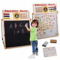 Zabawki interaktywne dla dzieci - Tablica Magnetyczna Kredowa 2w1 Edukacyjna Literki - miniaturka - grafika 1