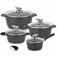 Zestawy garnków i patelni - Zestaw 4 marmurowe garnki indukcja gaz Konighoffer Pollo poleca EWA WACHOWICZ - miniaturka - grafika 1