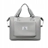 Torby sportowe - Lekka torba podróżna torba sportowa powiększana Szara miękka podręczny - miniaturka - grafika 1