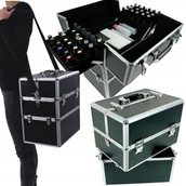 Kosmetyczki, organizery i kuferki - PROFESIONALNY KUFEREK KOSMETYCZNY KOSMETYCZKA NA LAMPĘ UV LAKIERY AKCESORIA - miniaturka - grafika 1