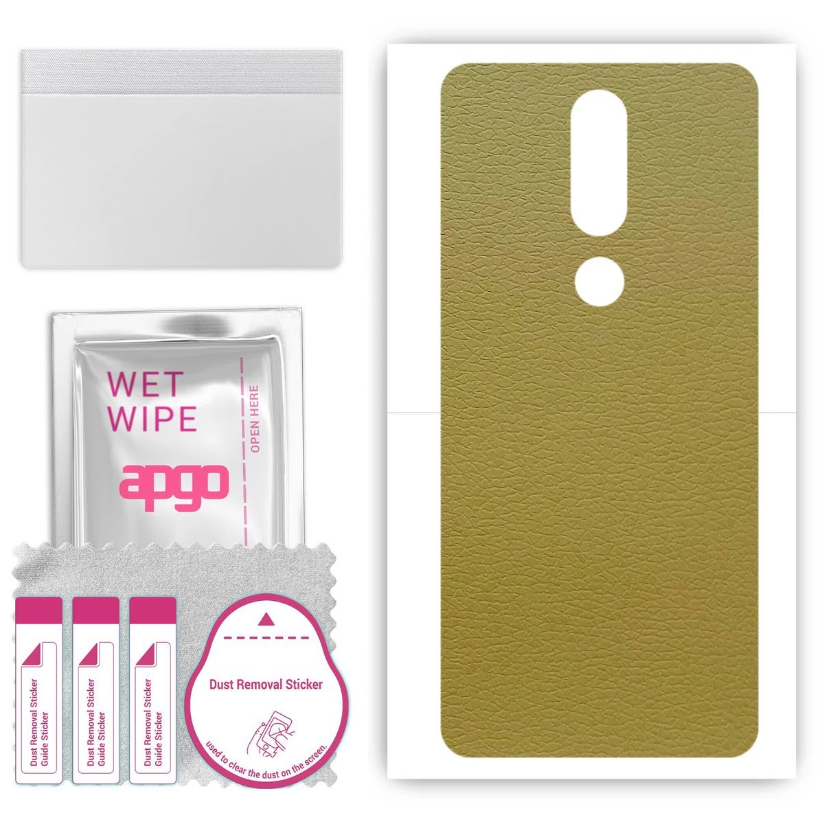 Folia naklejka skórka strukturalna na TYŁ do Nokia 5.1 Plus (Nokia X5) - Skóra Oliwkowa - apgo SKINS