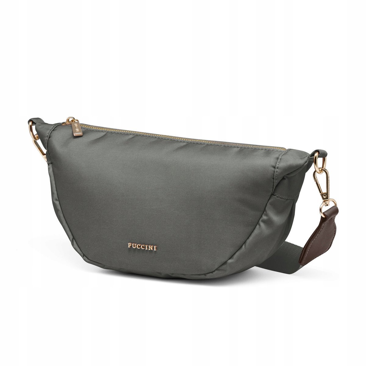 Torebka Damska Miejska Półksiężyc Miękka Na Pasku Szara PUCCINI TM247-4B