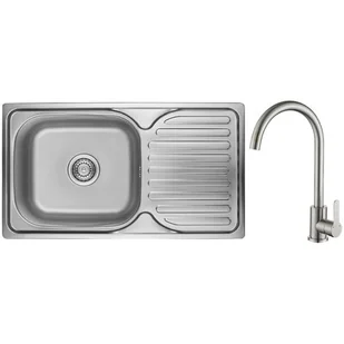 Zlewozmywak KUCHINOX Orion SKOB011T Stal + bateria BMK268K - Zlewozmywaki - miniaturka - grafika 1