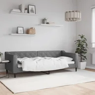 Sofy i kanapy - vidaXL Sofa z funkcją spania, ciemnoszara, 80x200 cm, obita tkaniną - miniaturka - grafika 1