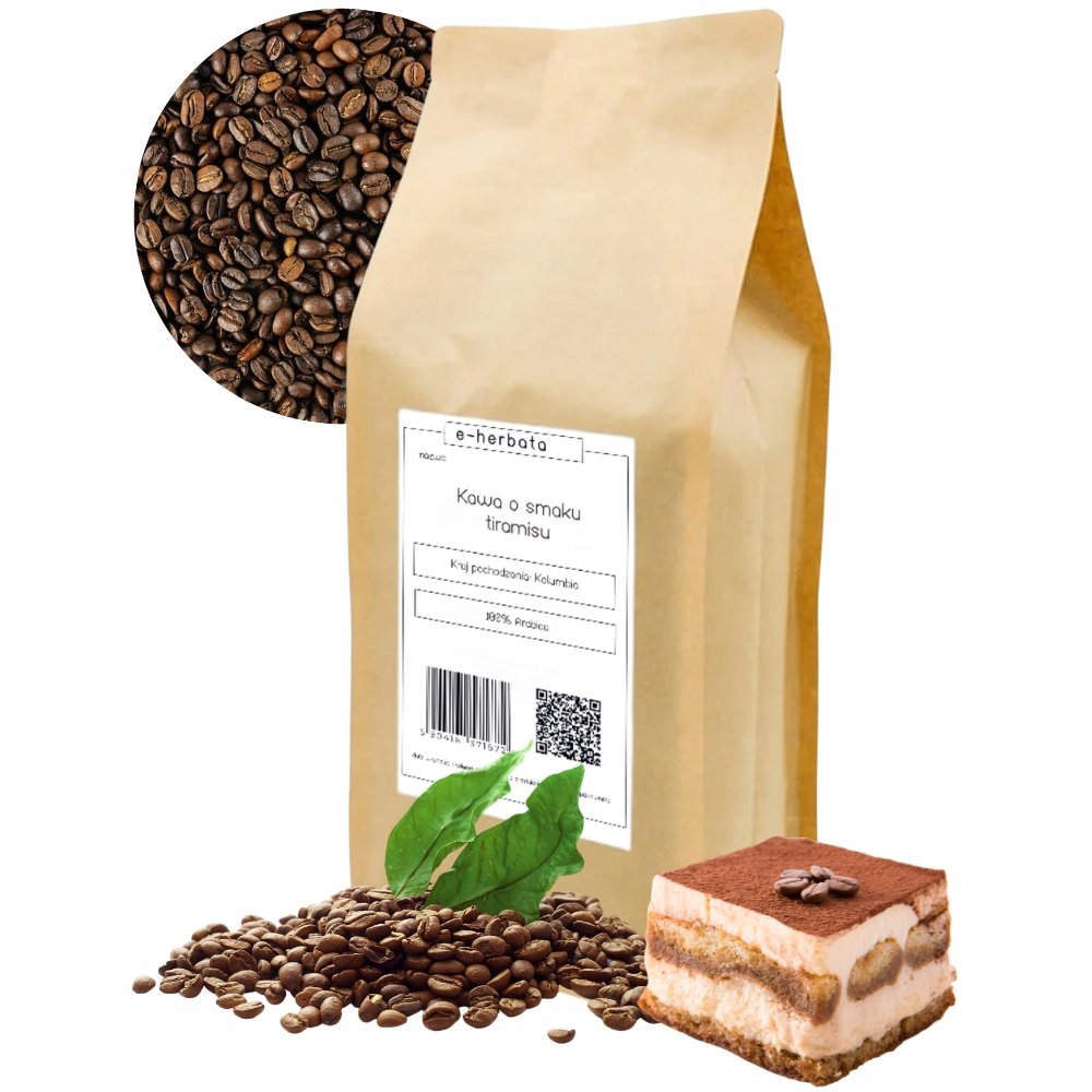 Kawa Ziarnista Arabica O Smaku Tiramisu Kolumbia Do Ekspresu 1KG
