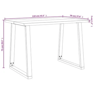 Stół z naturalną krawędzią, 110x70x75 cm, lite drewno akacjowe Lumarko! - Stoły - miniaturka - grafika 10
