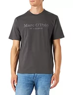 Koszulki męskie - Marc O'Polo Męski 51230 T-shirt męski z nadrukiem wewnętrznym, wygodna górna część z bawełny organicznej, luźna koszulka z krótkim rękawem dla mężczyzn, Szary nowy, M - miniaturka - grafika 1