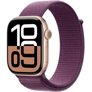 Apple Watch 10 GPS 42mm z aluminium różowego złota opaska sportowa Dojrzała Śliwka - Smartwatch - miniaturka - grafika 1