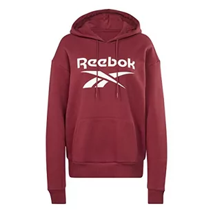 Reebok Damska bluza z kapturem z dużym logo, klasyczny bordowy, L, Klasyczne bordowe, L - Bluzy damskie - miniaturka - grafika 1