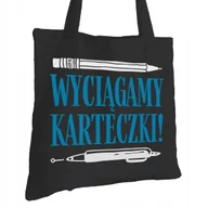 Torby i wózki na zakupy - Torba Bawełniana dla Nauczyciela Czarna Prezent ekologiczna Trwały Nadruk - miniaturka - grafika 1