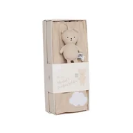 Łamigłówki - Zestaw upominkowy - kocyk i zawieszka do smoczka miś Jabadabado - miniaturka - grafika 1