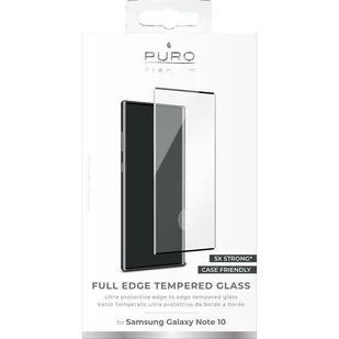 PURO Premium Full Edge Tempered Glass Case Friendly - Szkło ochronne hartowane na ekran Samsung Galaxy Note 10 (czarna ramka) - Szkła hartowane na telefon - miniaturka - grafika 2