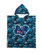 Okrycia kąpielowe dla dzieci - Poncho dziecięce z kapturem na plaże na basen 9-12 lat Girl power 65x75 cm - miniaturka - grafika 1