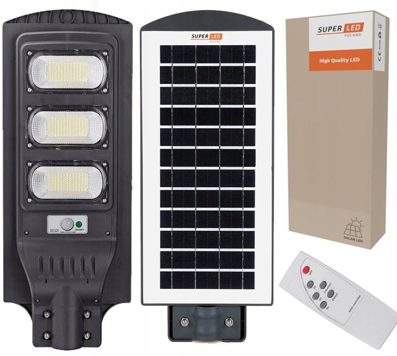 Lampa solarna LED latarnia uliczna czujnik + pilot