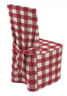 Pokrowce na meble - Dekoria Sukienka na krzesło czerwono biała krata 5,5x5,5cm) 45x94 cm Quadro 580-136-18 - miniaturka - grafika 1