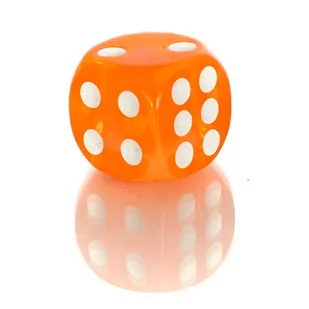 Kostka K6 1,6 cm RPG Pomarańczowa Transparentna Kość Sześciościenna - Gry planszowe - miniaturka - grafika 1