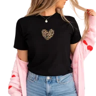 Koszulki i topy damskie - Damska Koszulka małe serce panterka - panterka1 - miniaturka - grafika 1