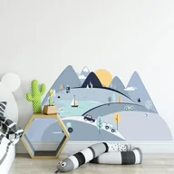 Wyposażenie pokoiku dziecięcego - Naklejka ścienna Góry Niebieskie S - miniaturka - grafika 1