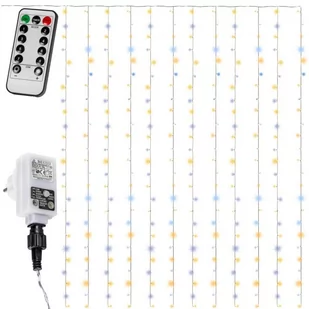 Kurtyna świetlna  300 LED - 3x3m, biały ciepły/zimny - Pozostałe oświetlenie - miniaturka - grafika 1