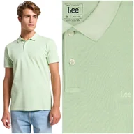 Koszulki męskie - Lee GARMENT DYE POLO Soft Sage zielona bawełniana polówka logo REGULAR S - miniaturka - grafika 1