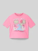 Koszulki dla dziewczynek - T-shirt z nadrukiem z logo - miniaturka - grafika 1