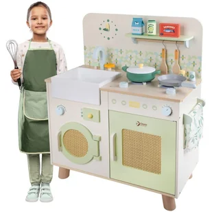 CLASSIC WORLD Drewniana Kuchnia XXL Wielofunkcyjna z Pralką i Akcesoriami - Zabawki AGD - miniaturka - grafika 1