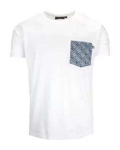 T-shirt Męski, Biały z Kieszonką, Krótki Rękaw, U-neck, 100% BAWEŁNA, Męski -KINGS - Kings - Koszulki męskie - miniaturka - grafika 1