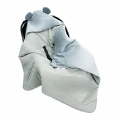 Rożki i beciki - Otulacz Flumi do fotelika samochodowego i gondoli - ciepły kocyk niemowlęcy na spacery i podróże - szary - miniaturka - grafika 1