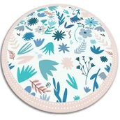 Dywany - Dywan okrągły winylowy do domu okrągła łąkowe kwiaty fi60 cm - miniaturka - grafika 1